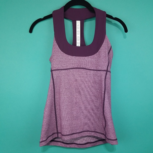 lululemon athletica Tops - Lululemon Heather Plum Scoop Neck Tank